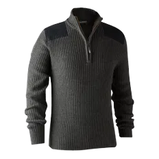 Светр DeerHunter Rogaland Knit w.zip neck (Dark Grey Melange)