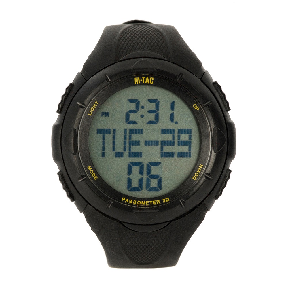 Годинник тактичний M-Tac з крокоміром Black