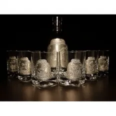Набір Jagerglass Пляшка + стакани для віскі з метал.вставками 21c