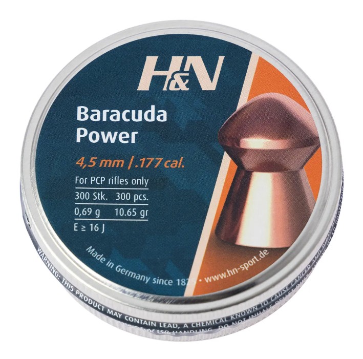 Кулі пневматичні H&N Baracuda Power. Кал. 4.5 мм. Вага - 0.69 г