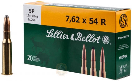 Набій Sellier & Bellot кал. 7,62x54 R куля SP маса 11,7 г/ 180 гран