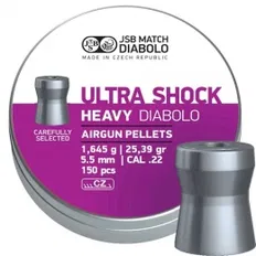 Кулі пневматичні JSB Heavy Ultra Shock Кал. 5.5 мм. Вага - 1.64 г. 150 шт/уп