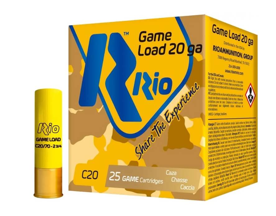 Патрон RIO Game Load C20 кал. 20/70 дріб №4/0 (5,0 мм) 28 г