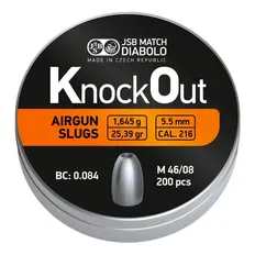 Кулі пневматичні JSB Knock Out Slugs .216 1,645 г 5,5 мм 200 шт/уп