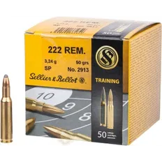 Набій Sellier & Bellot кал. 222 Rem куля SP маса 3,24 г/ 50 гран
