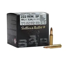 Патрон Sellier & Bellot кал. 222 Rem куля SP маса 3,24 г/ 50 гр