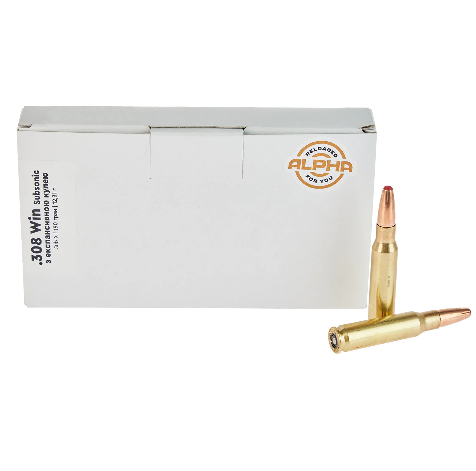 Патрон STS кал .308 Win Subsonic куля Hornady Sub-X маса 190 гр (12.31 г)