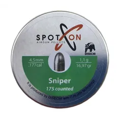 Кулі пневматичні Spoton Sniper кал. 4,5мм. Вага - 1,1 г. 175 шт/уп
