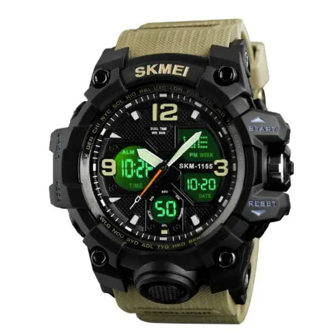 Часы тактические наручные Skmei 1155B (Khaki/Black)