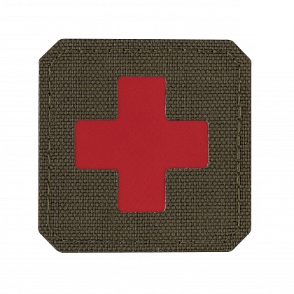 Нашивка M-Tac Medic Cross Laser Cut Ranger Green/Red 