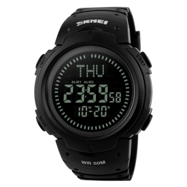 Часы мужские тактические Skmei 1231BK All Black Smart Watch + Compass