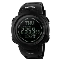 Годинник чоловічий тактичний Skmei 1231BK All Black Smart Watch + Compass