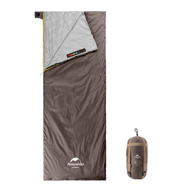 Спальник надлегкий Naturehike Summer LW180 NH21MSD09 (15°C), p-p M, лівий, коричневий
