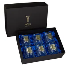 Набір для віскі "ТРИЗУБ" BOSS CRYSTAL (6 келихів по 360 мл) кришталь, срібло і золото