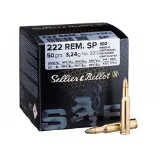 Патрон Sellier & Bellot кал. 222 Rem куля SP маса 3,24 г/ 50 гр