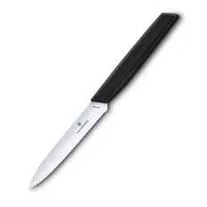 Ніж для чищення овочів Victorinox SWISS MODERN 10см хвил чорн 6.9003.10W