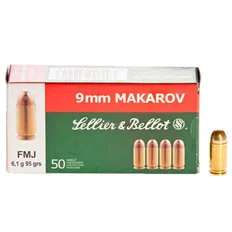 Патрон Sellier & Bellot кал. 9x18 куля FMJ маса 6,1 грам