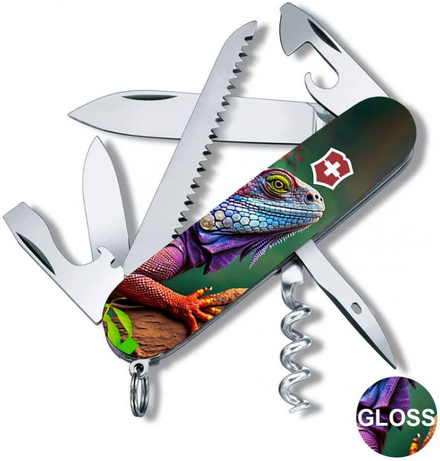 Складаний ніж Victorinox CAMPER ANIMAL Хамелеон 1.3613.3.F1020pw