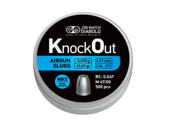 Кулі пневматичні JSB Diabolo Knock Out Slugs MKII кал. 4,5 мм 0,65 г 500 шт/уп