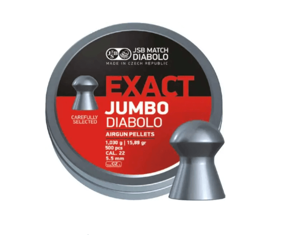 Кулі пневматичні JSB Diabolo Exact Jumbo. Кал. 5.52 мм. Вага - 1.03 г. 500 шт/уп