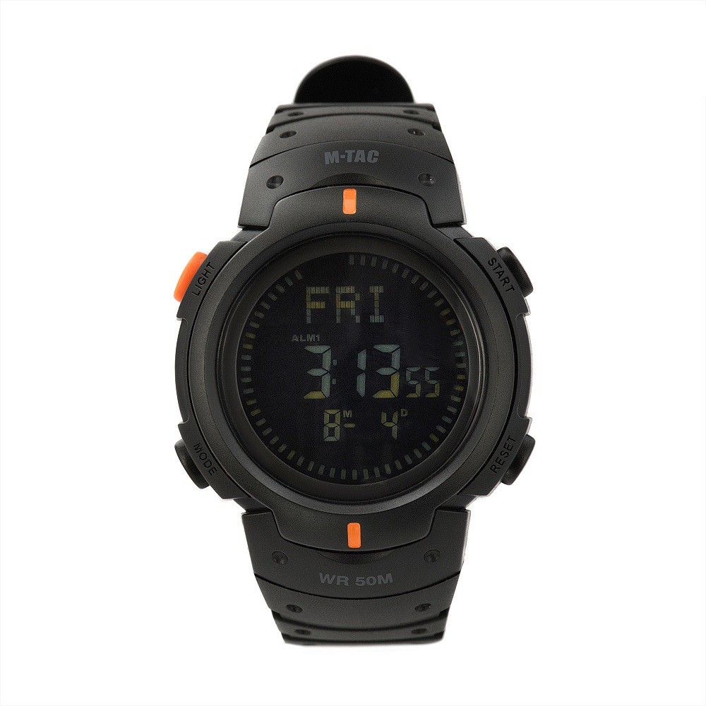 Годинник тактичний з компасом M-Tac Black 