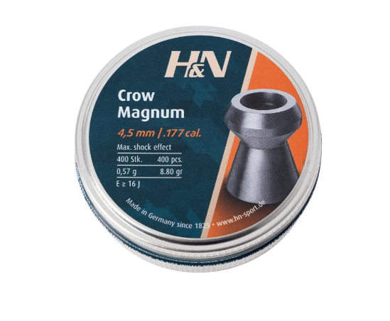 Кулі пневматичні H&N Crow Magnum 4,5 мм, 0,57 г, 400 шт/уп