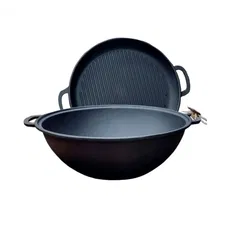 Казан чавунний My-dishes 340мм x 8л татарський з кришкою-сковородою