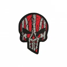 Нашивка M-Tac Ukrainian Punisher червоно-чорна
