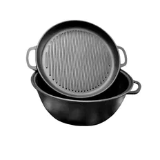 Казан чавунний My-dishes 400мм x 18л татарський з кришкою-сковородою