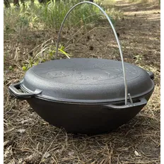 Казан азіатський КА-12КС чавунний з кришкою-сковородою 12л