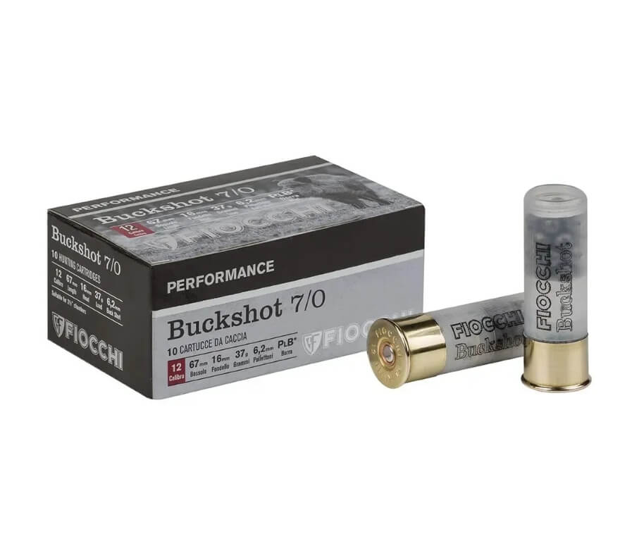 Патрон Fiocchi BUCKSHOT кол. 12/67 картечь 6,2мм 37г