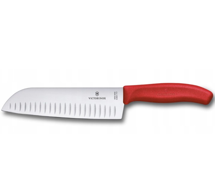 Ніж Victorinox Swiss Classic Santoku червоний