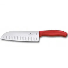 Ніж Victorinox Swiss Classic Santoku червоний
