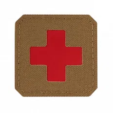 Нашивка M-Tac Medic Cross Laser Cut Coyote/Red 
