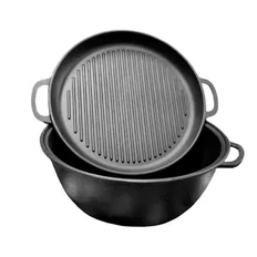 Казан чавунний My-dishes 400мм x 18л татарський (14.4кг) з кришкою-сковородою