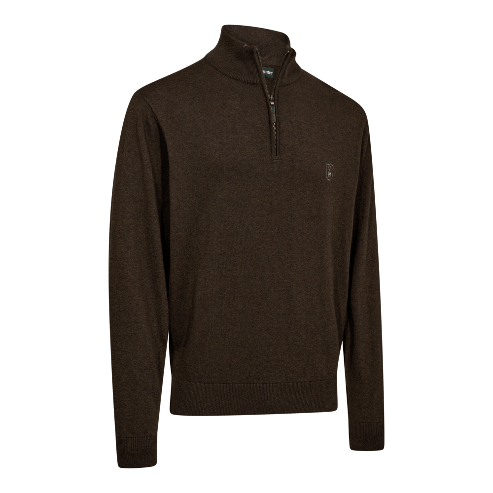 Джемпер DeerHunter Harrington 1/2 Zip Knit (595 Brown melange)