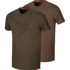 Набір футболок Harkila Graphic (Willow green/Slate brown)