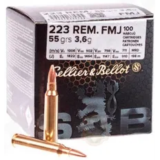 Набій Sellier & Bellot кал. 223 Rem куля FMJ маса 3,6 г/ 55 гран