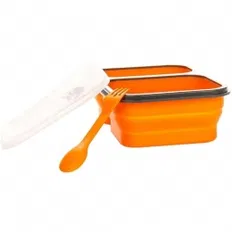 Контейнер силіконовий на 2 відділення Tramp (900ml) з ложкою-виделкою orange