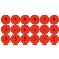Наліпки на капсуль "5" (діам. 10 мм, 140 шт. на аркуші)