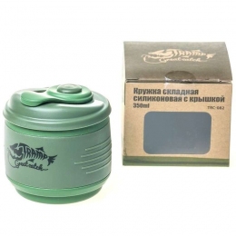 Горнятко складане силіконове Tramp з кришкою 350ml oliva