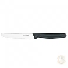 Нож кухонный Victorinox Standart 11 см, серрейтор, закругленный, черный