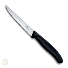 Ніж кухонный Victorinox SwissClassic 11см, серейтор чорний