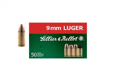Набій Sellier & Bellot кал.9 mm Luger (9x19) куля FMJ маса 8,0 г/ 124 гран