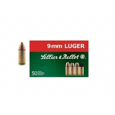 Набій Sellier & Bellot кал.9 mm Luger (9x19) куля FMJ маса 8,0 г/ 124 гран