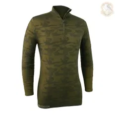 Термокофта DeerHunter Camou Wool Undershirt w.zip-neck (370 Beech green)