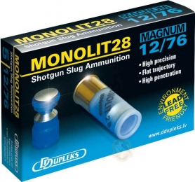 Набій D Dupleks Monolit 28 Magnum кал. 12/76 куля Monolit маса 28,4 г