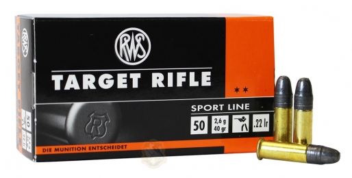 Набій RWS Target Rifle Sport Line кал .22 LR куля LRN маса 40 гр (2.6 м)