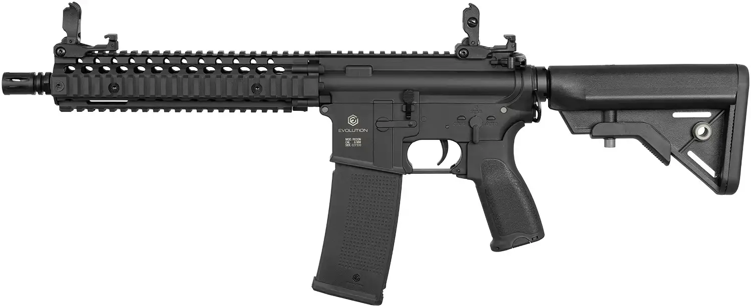 Страйкбольна гвинтівка Evolution Recon Superlite MK18 Mod 1 10.8" Carbontech AEG 6 мм Black Фото 2