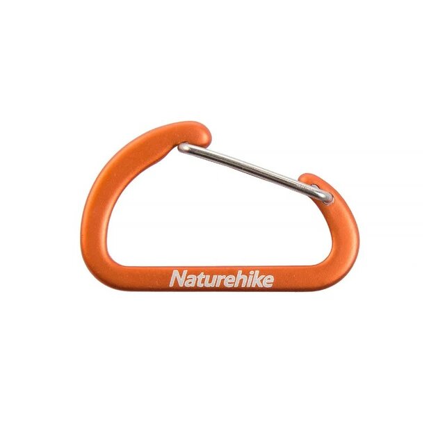 Карабін алюмінієвий Naturehike D-type 6см orange Фото 1